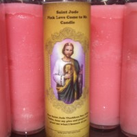 Free Candle Spells | New Design! Pink Saint Jude Love Come to Me Candle